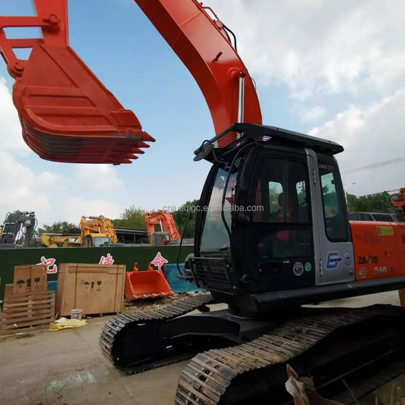 Used Hitachi ZX240-3G Front View Hydraulic Crawler Excavator