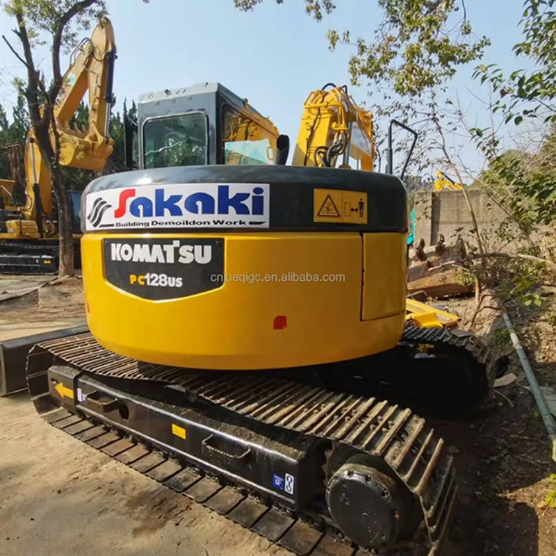 Used Komatsu PC128US Front View Tight Tail Swing Excavator