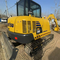 Used Komatsu PC56 Front View 5.6 Ton Mini Excavator