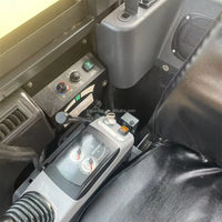 	Used Komatsu PC56 Mini Excavator Cab Interior and Joysticks